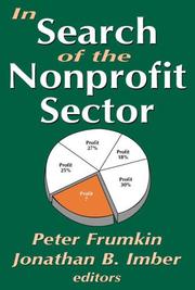 Cover of In Search of the Nonprofit Sector by Peter Frumkin