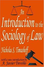 Cover of An introduction to the sociology of law by Nicholas S. Timasheff