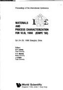 Front cover of Materials and process characterization for VLSI, 1988 (ICMPC '88) by International Conference Materials and Process characterization for VLSI (1988 Shanghai, China)