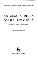 Cover of Antologia de La Poesia Espaola by Dámaso Alonso