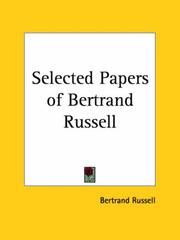 Front cover of Selected papers of Bertrand Russell by Bertrand Russell