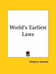 Cover of The world's earliest laws by Chilperic Edwards