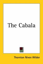 Cover of The cabala by Thornton Wilder