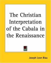 Front cover of The Christian interpretation of the cabala in the renaissance by Joseph L. Blau