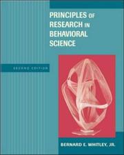 Front cover of Principles of research in behavioral science by Bernard E. Whitley