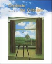 Cover of Contexts for criticism by Donald Keesey