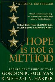 Cover of Hope is not a method by Gordon R. Sullivan