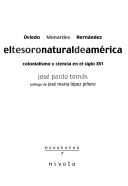 Cover of Oviedo, Monardes, Hernandez: El Tesoro Natural de America by Jose Pardo Tomas