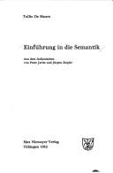 Front cover of Introduzione alla semantica by Tullio De Mauro