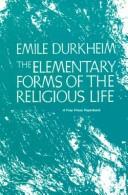 Front cover of Formes élémentaires de la vie religieuse by Émile Durkheim