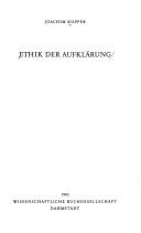 Cover of Ethik der Aufklärung by Kopper, Joachim.