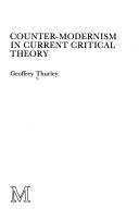 Cover of Counter-modernism : in current critical theory by Geoffrey Thurley