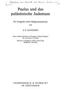 Front cover of Paulus und das palästinische Judentum by E. P. Sanders