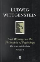 Front cover of Last writings on the philosophy of psychology by Ludwig Wittgenstein