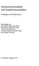 Cover of Literaturwissenschaft und Sozialwissenschaften by Horst Albert Glaser