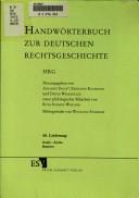 Front cover of Handwörterbuch zur deutschen Rechtsgeschichte by Ekkehard Kaufmann