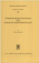 Front cover of Ethische Betrachtungen zur sozialen Marktwirtschaft by Otto Schlecht