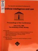 Front cover of The Seventh International Conference on Artificial Intelligence and Law by International Conference on Artificial Intelligence and Law (7th 1999 University of Oslo)