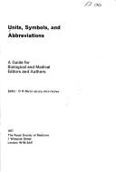 Front cover of Units, symbols and abbreviations by Denis Neville Baron