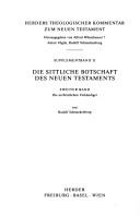 Cover of Die sittliche Botschaft des Neuen Testaments by Rudolf Schnackenburg