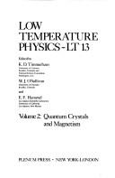 Front cover of Low temperature physics - LT 13 by International Conference on Low Temperature Physics (13th 1972 University of Colorado)