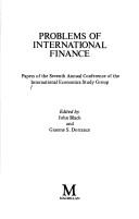 Front cover of Problems of international finance by International Economics Study Group. Conference