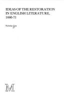 Front cover of Ideas of the Restoration in English literature, 1660-71 by Nicholas Jose