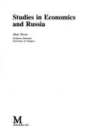 Cover of Studies in economics and Russia by Alec Nove