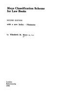 Front cover of A classification scheme for law books by Elizabeth M. Moys