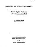 Front cover of Russian-English vocabulary, with a grammatical sketch by American Mathematical Society