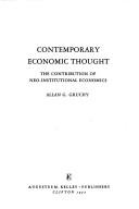 Front cover of Contemporary economic thought by Allan Garfield Gruchy