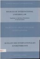 Cover of Sources of international uniform law by Konrad Zweigert