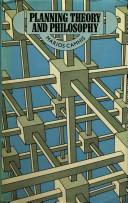 Front cover of Planning theory and philosophy by Marios Camhis