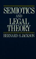 Front cover of Semiotics and legal theory by Bernard S. Jackson