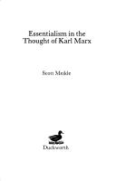 Front cover of Essentialism in the thought of Karl Marx by Scott Meikle