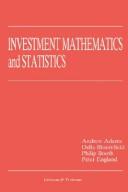 Cover of Investment mathematics and statistics by Adams, Andrew.