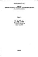 Cover of Ob die Weiber Menschen seyn, oder nicht? by Elisabeth Gössmann