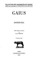 Cover of Institutiones by Gaius
