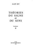 Front cover of Théories du signe et du sens by Alain Rey