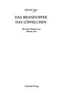 Cover of Das Brandopfer by Albrecht Goes