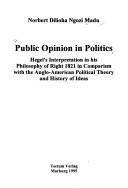 Front cover of Public opinion in politics by Norbert Dilioha Ngozi Madu
