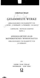 Cover of Anfangsgründe aller mathematischen Wissenschaften by Christian Wolff