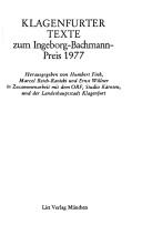 Front cover of Klagenfurter Texte zum Ingeborg-Bachmann-Preis 1978 by Humbert Fink