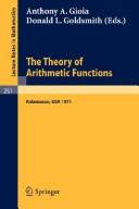 Front cover of The theory of arithmetic functions by Conference on the Theory of Arithmetic Functions (1971 Western Michigan University)