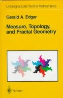 Cover of Measure, topology and fractal geometry by Gerald A. Edgar