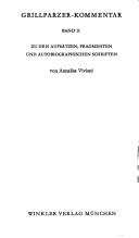 Cover of Grillparzer-Kommentar by Annalisa Viviani