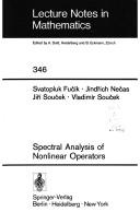 Front cover of Spectral analysis of nonlinear operators by Svatopluk Fučík
