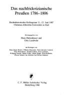 Cover of Das nachfriderizianische Preussen, 1786-1806 by Hans-Jürgen Becker