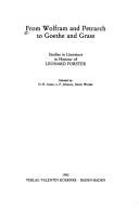 Front cover of From Wolfram and Petrarch to Goethe and Grasse by Leonard Forster
