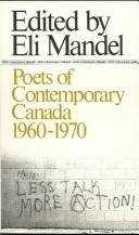 Front cover of Poets of contemporary Canada, 1960-1970 by Eli Mandel